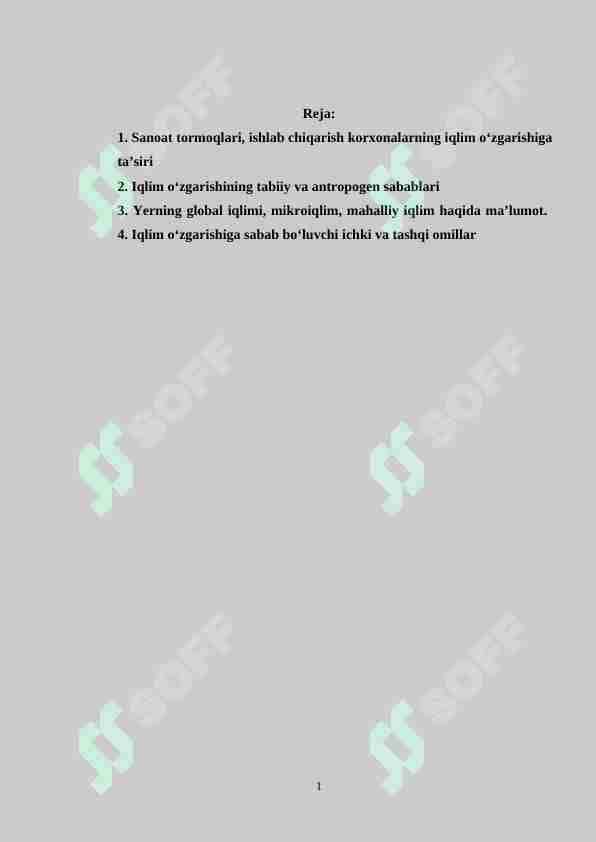 Iqlim o’zgarishi sabablari