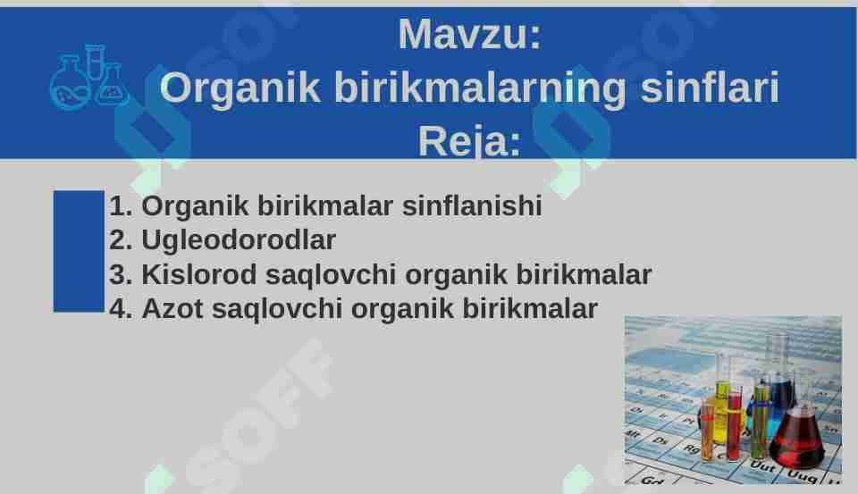 Organik birikmalarning sinflari