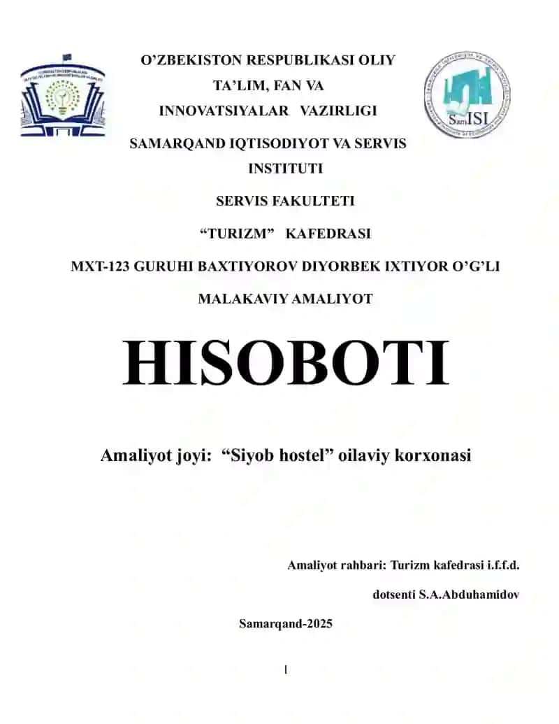 MALAKAVIY AMALIYOT HISOBOTI