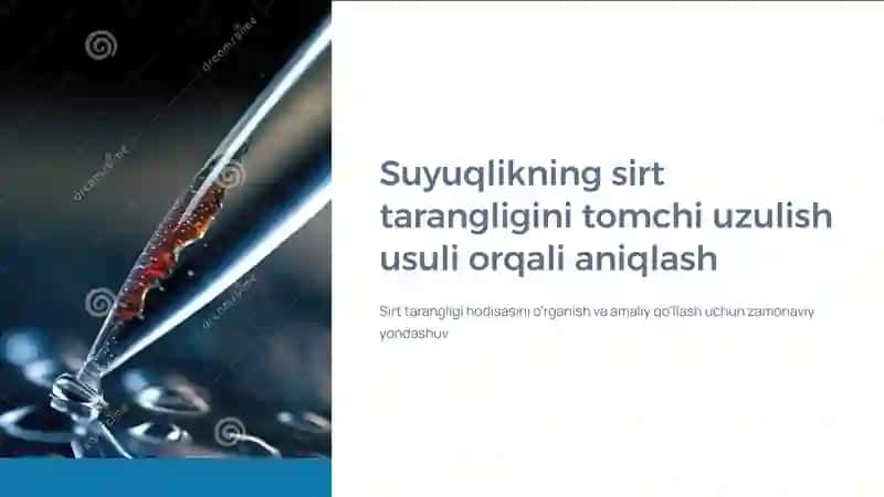 Sirt tarangligini tomchi uzulish usuli yordamida aniqlash