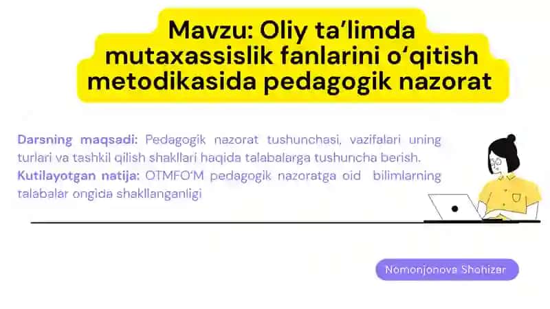 Oliy ta'limda Pedagogik nazorat