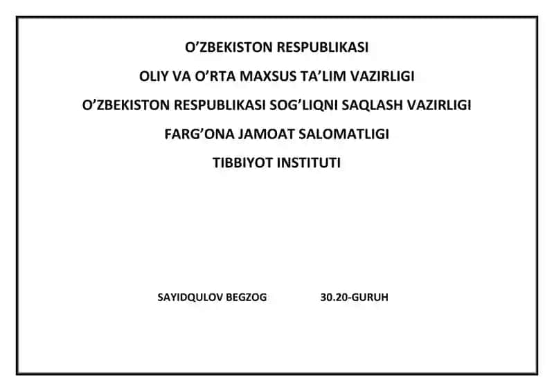 BOLALAR MUASSASALARINI LOYIHALASHTIRISH QURISH VA JIHOZLASHGA BO’LGAN GIGIYENIK TALABLAR