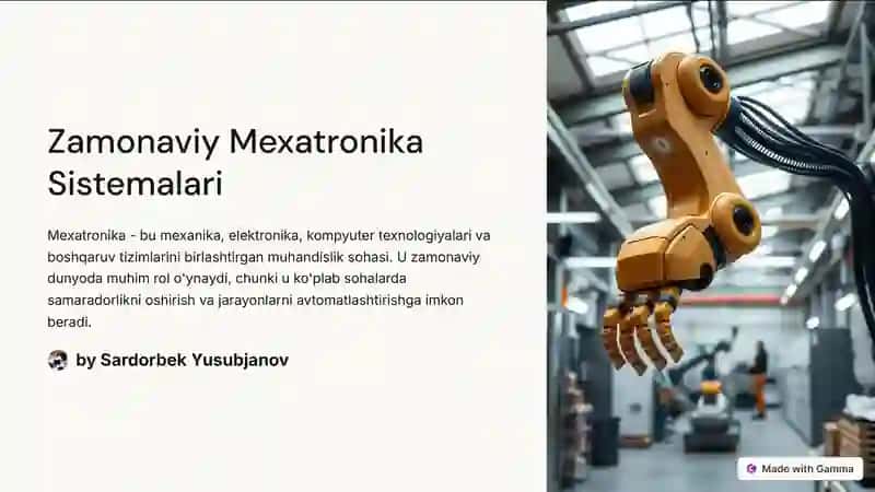 Zamonaviy mexatronika