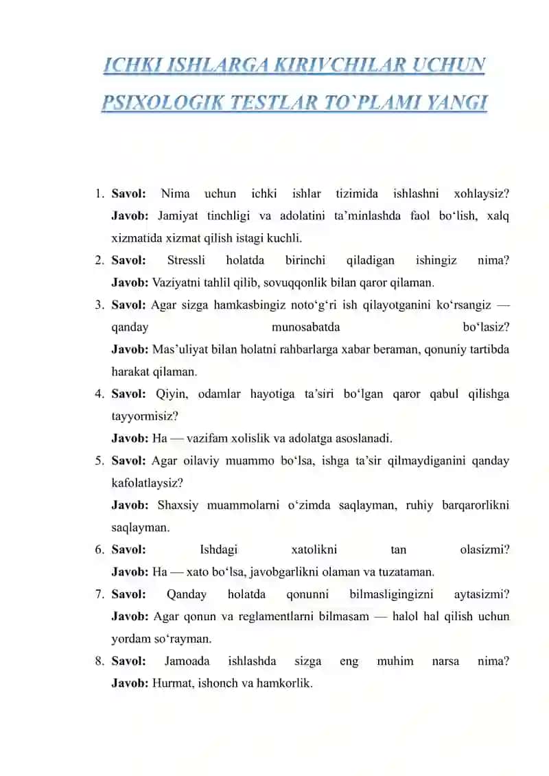 Psixologik testlar