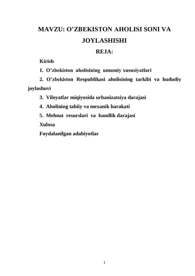 O‘zbekiston Aholisi Soni va Joylashishi
