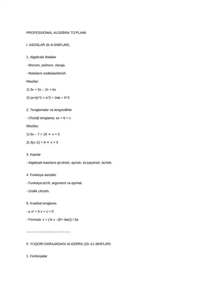 matematik test