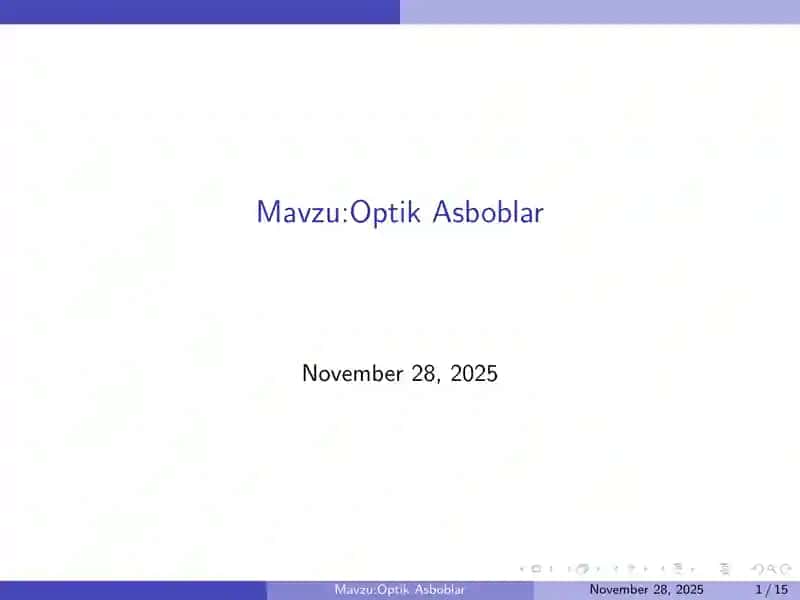 Optik Asboblar