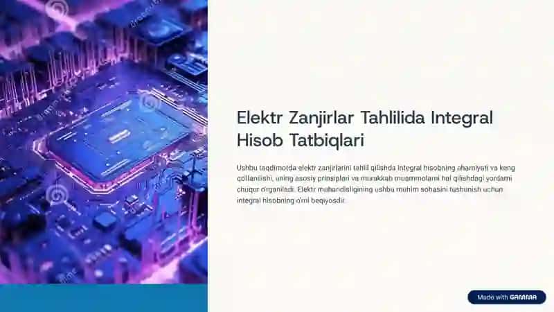 Elektr Zanjirlar Tahlilida Integral Hisob Tatbiqlari