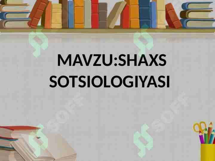 shaxs sotsiologiyasi