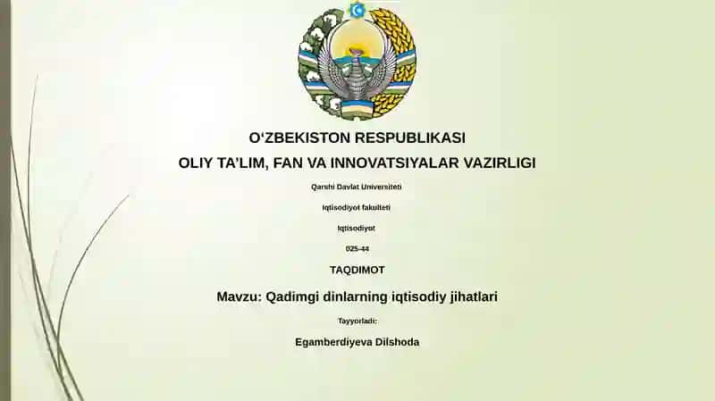 Qadimgi dinlarning iqtisodiy jihatlari