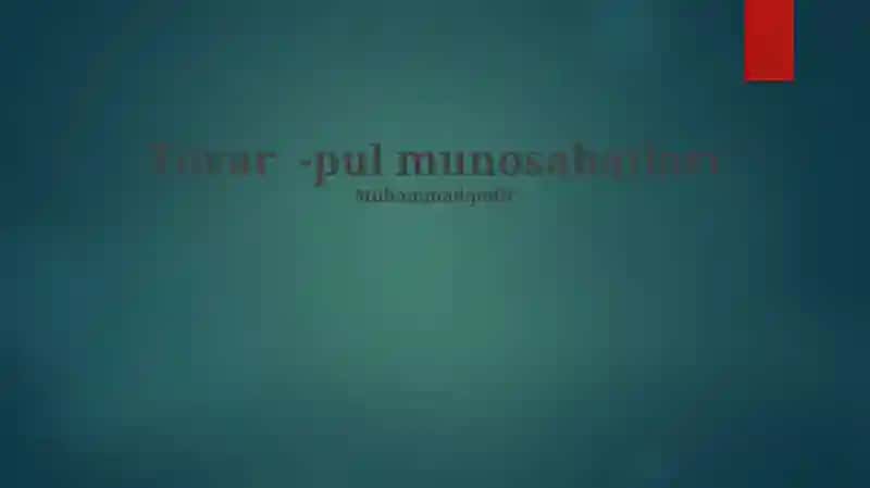 Tovar-Pul Munosabatlari