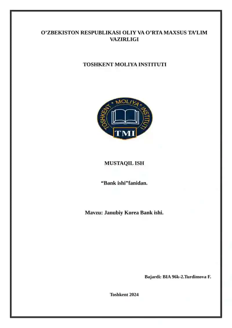 Janubiy Korea Bank ishi