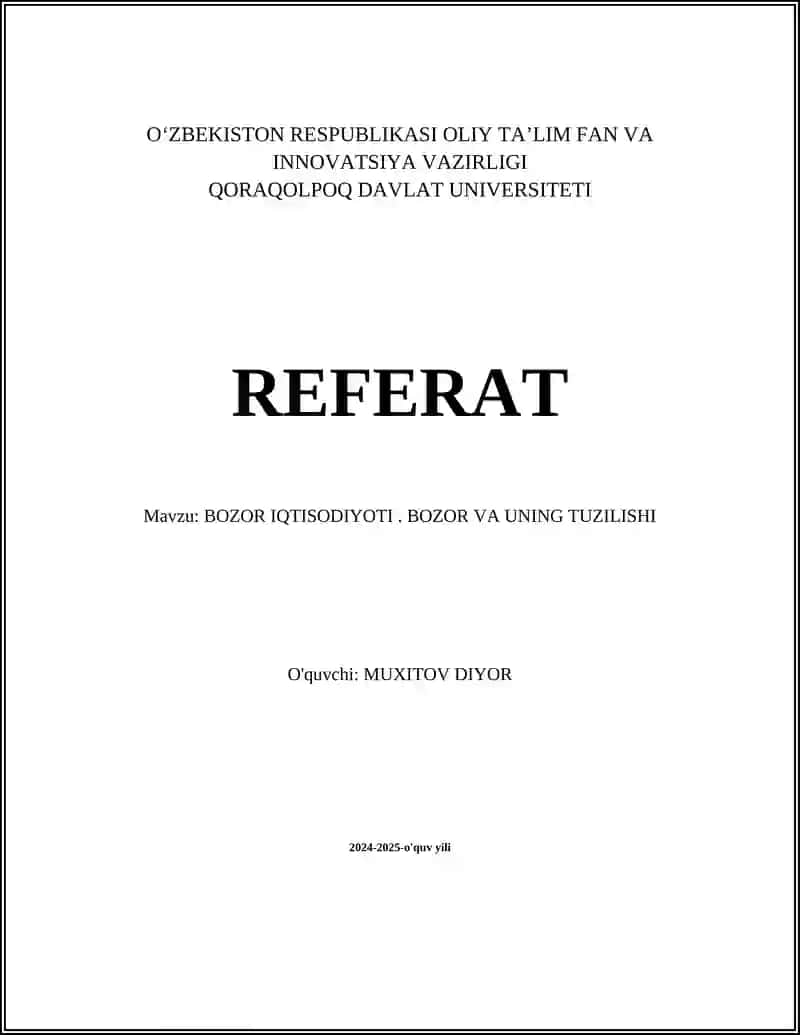 Bozor Iqtisodiyoti