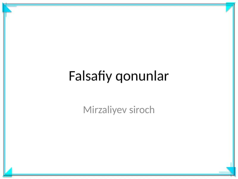 Falsafiy qonunlar