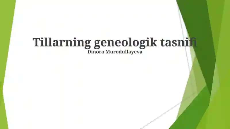 Tillarning geneologik tasnifi