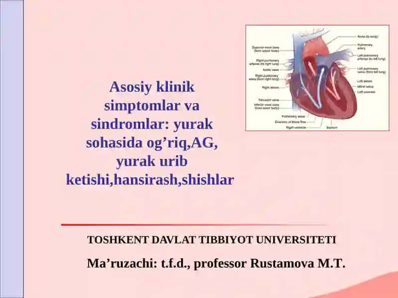 Asosiy klinik simptomlar va sindromlar