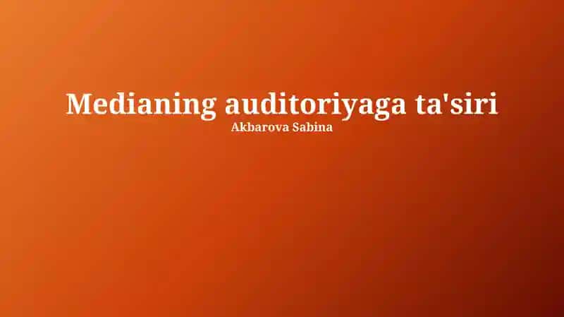 O'rtacha Tomoshabinlarga Ta'siri
