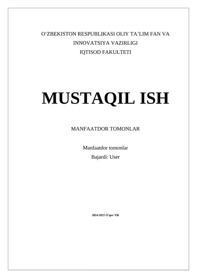 Manfaatdor Tomonlar