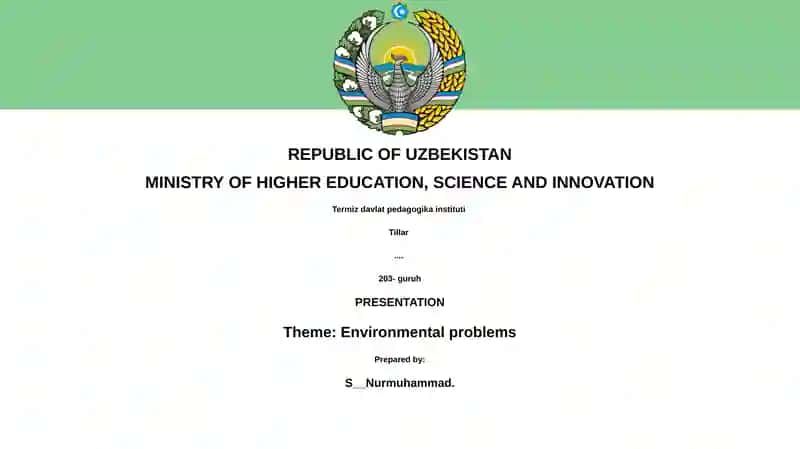 Environmental problems