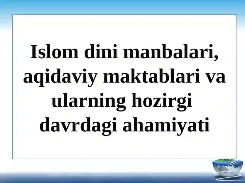 Islom dini manbalari