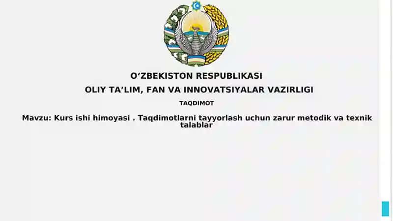 Kurs ishini himoya qilishga tayyorgarlik