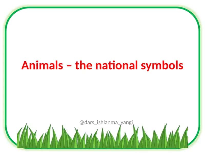 Animals – the national symbols