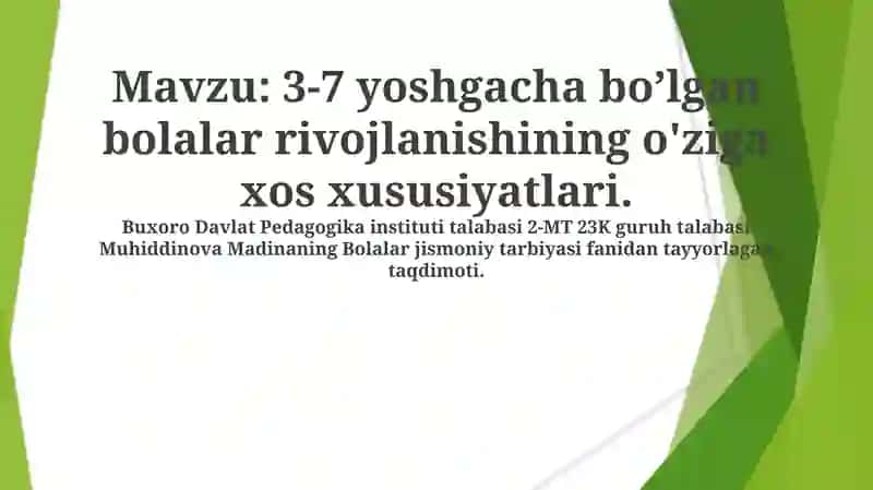 Bolalar jismoniy tarbiyasi