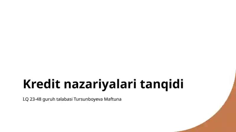 Kredit nazariyalari tanqidi