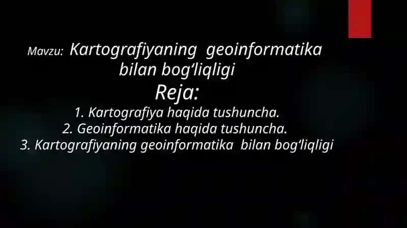 Kartografiyaninggeoinformatikabilanbog'liqligi
