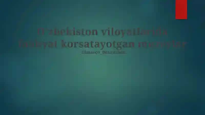 O'zbekiston viloyatlarida faoliyat korsatayotgan muzeylar