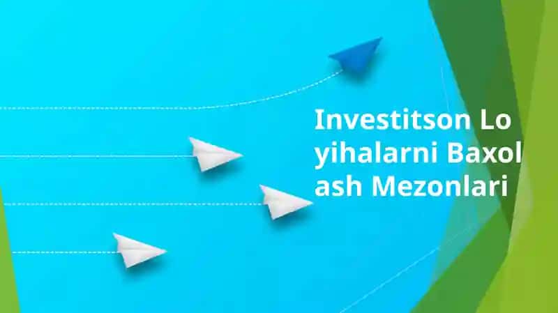 Investitson Loyihalarni Baxolash Mezonlari