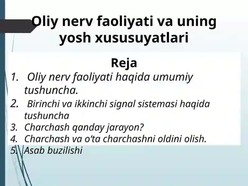 Oliy nerv faoliyati