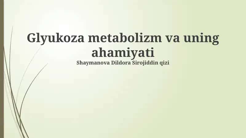 Glyukoza metabolizmi