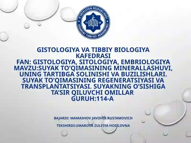 Suyakto’qimasining mineral tarkibi