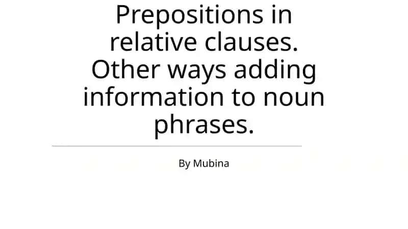Prepositions in relative clauses