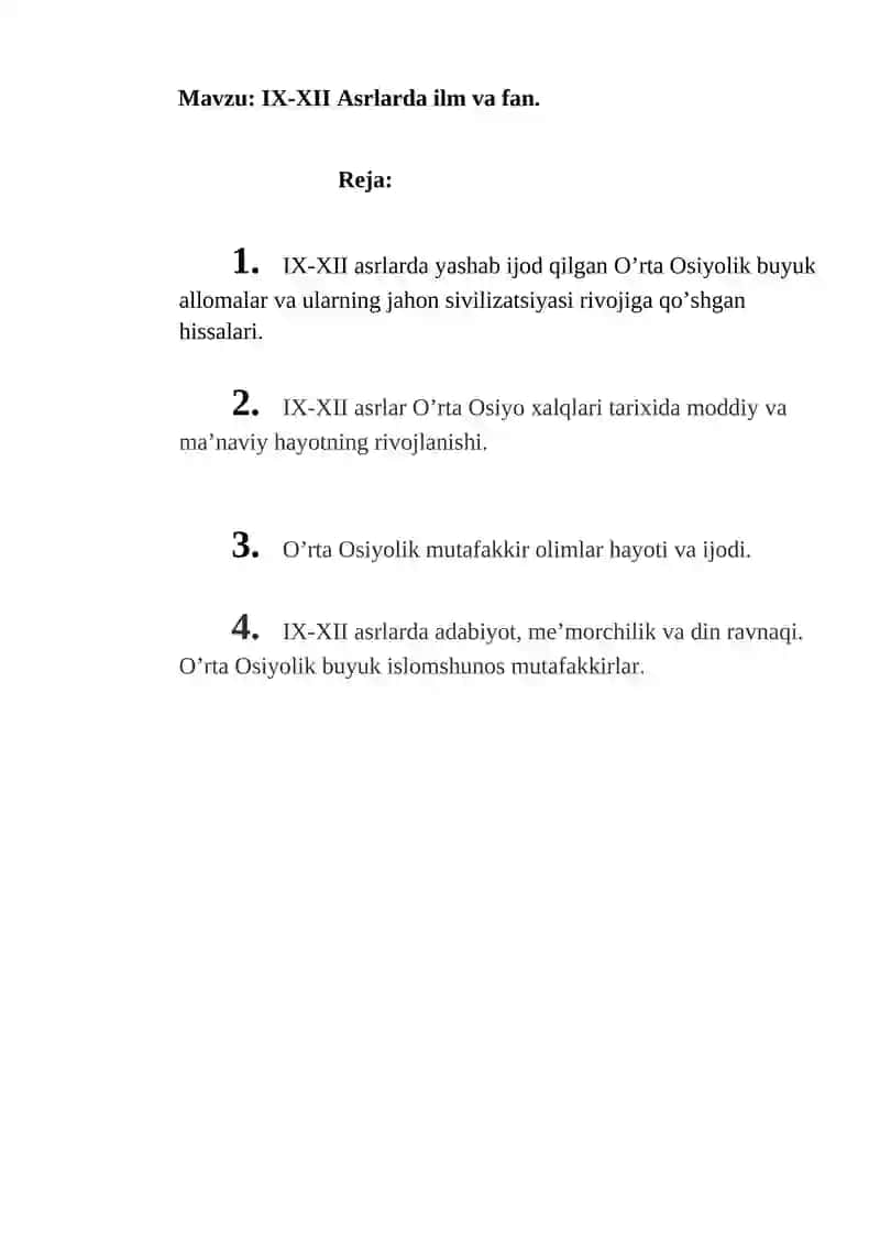 IX-XII Asrlarda ilm va fan