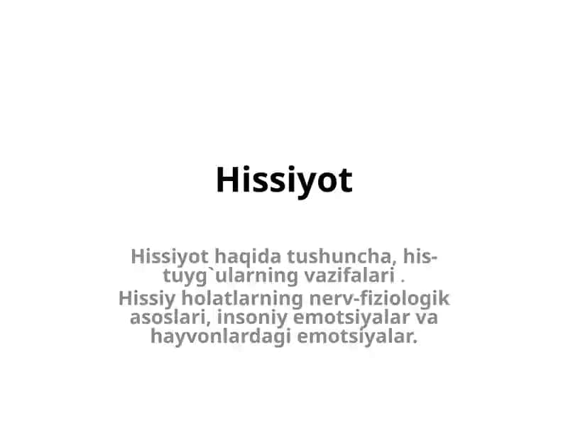 Hissiyot