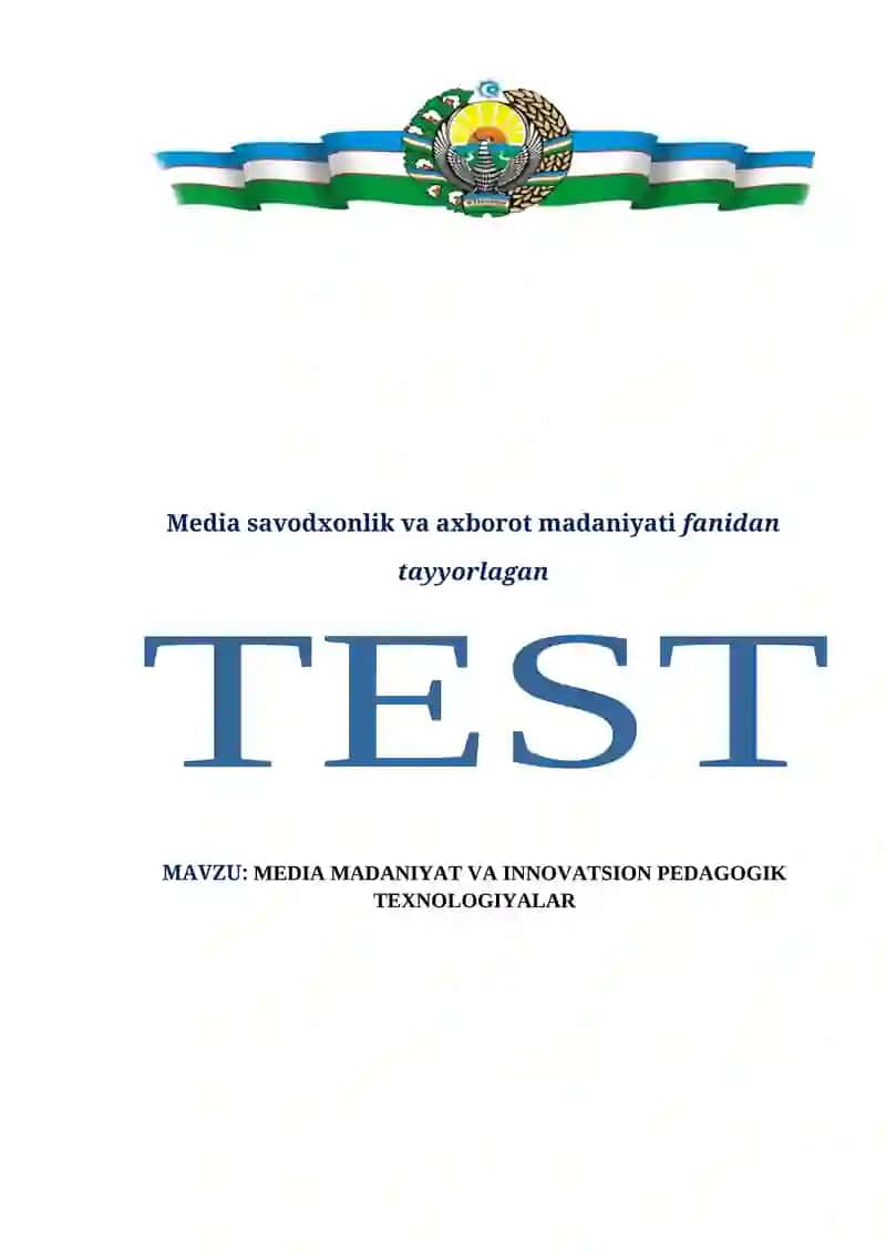 MEDIA MADANIYAT VA INNOVATSION PEDAGOGIK TEXNOLOGIYALAR