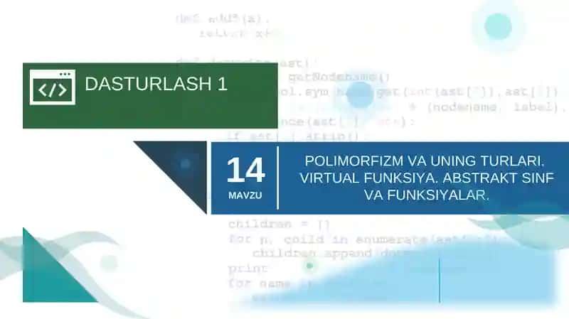 DASTURLASH 1