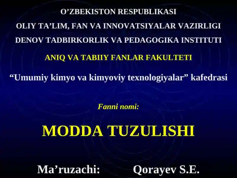 MODDA TUZULISHI