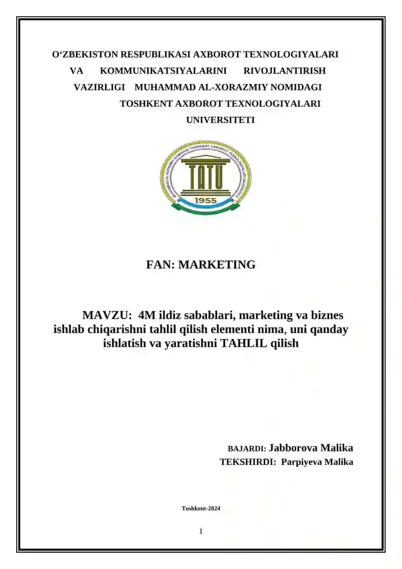 4M ildiz sabablari, marketing va biznes ishlab chiqarishni tahlil qilish elementi nima, uni qanday ishlatish va yaratishni TAHLIL qilish