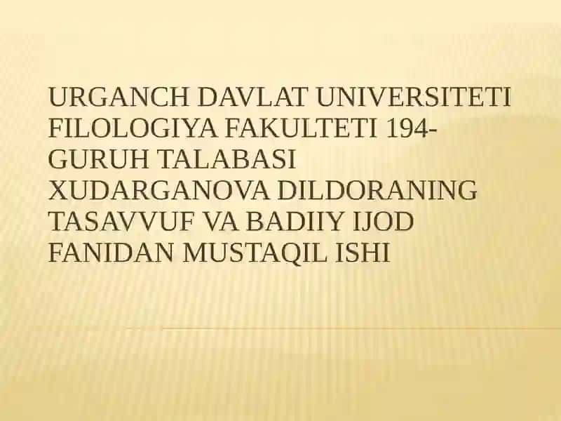 Tavsiya Hikoyasi