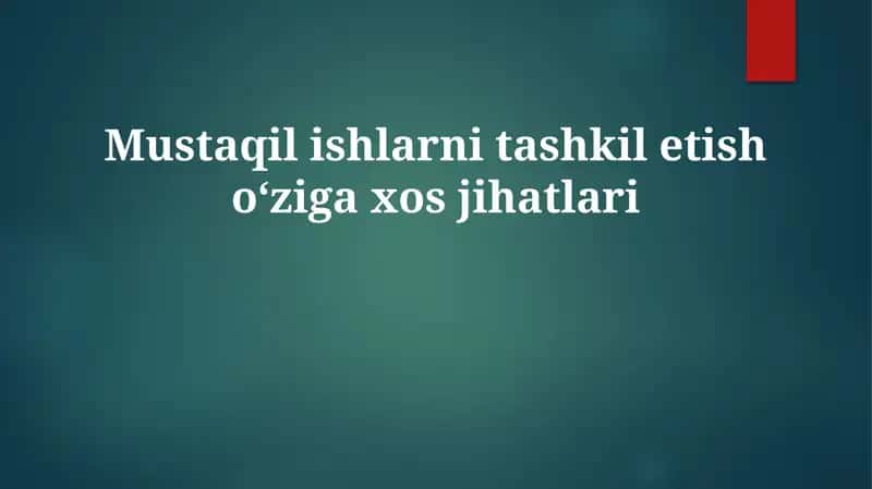 Mustaqilishlarni tashkil etishning axborotkorsatichlari