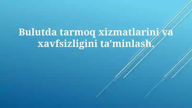 Bulutli tarmoq xizmatlari va xavfsizligi