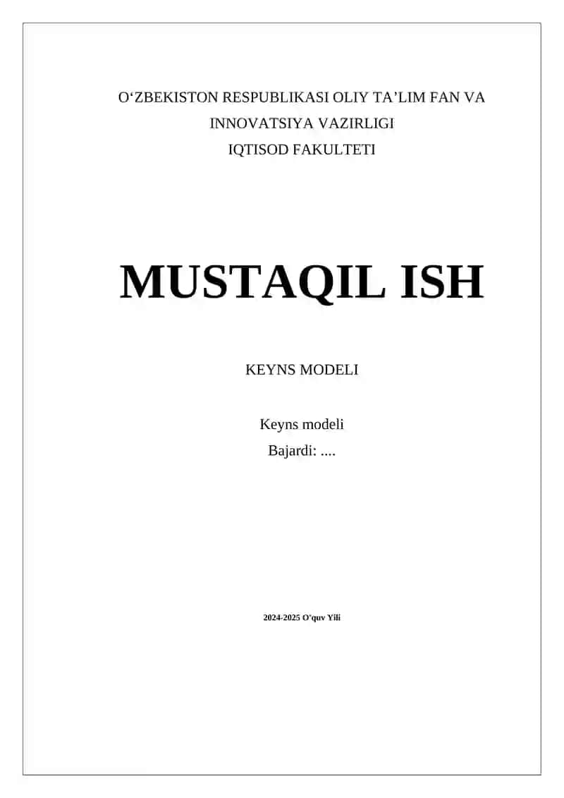 Keynes Modeli