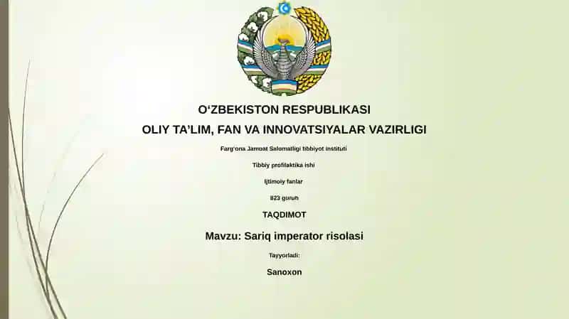 Sariq imperator risolasi