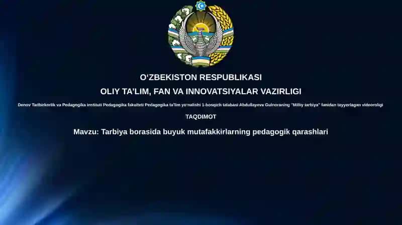 Buyuk mutafakkirlarning pedagogik qarashlari