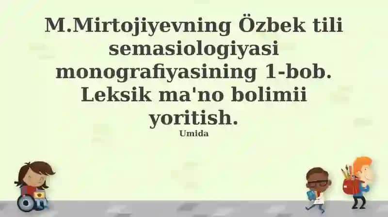 Özbek tili semasiologiyasi