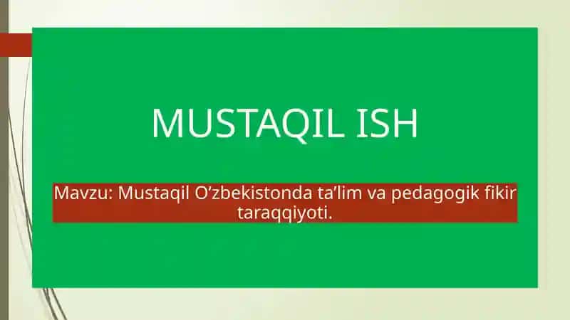 O’zbekistondagi Ta’lim va Pedagogika