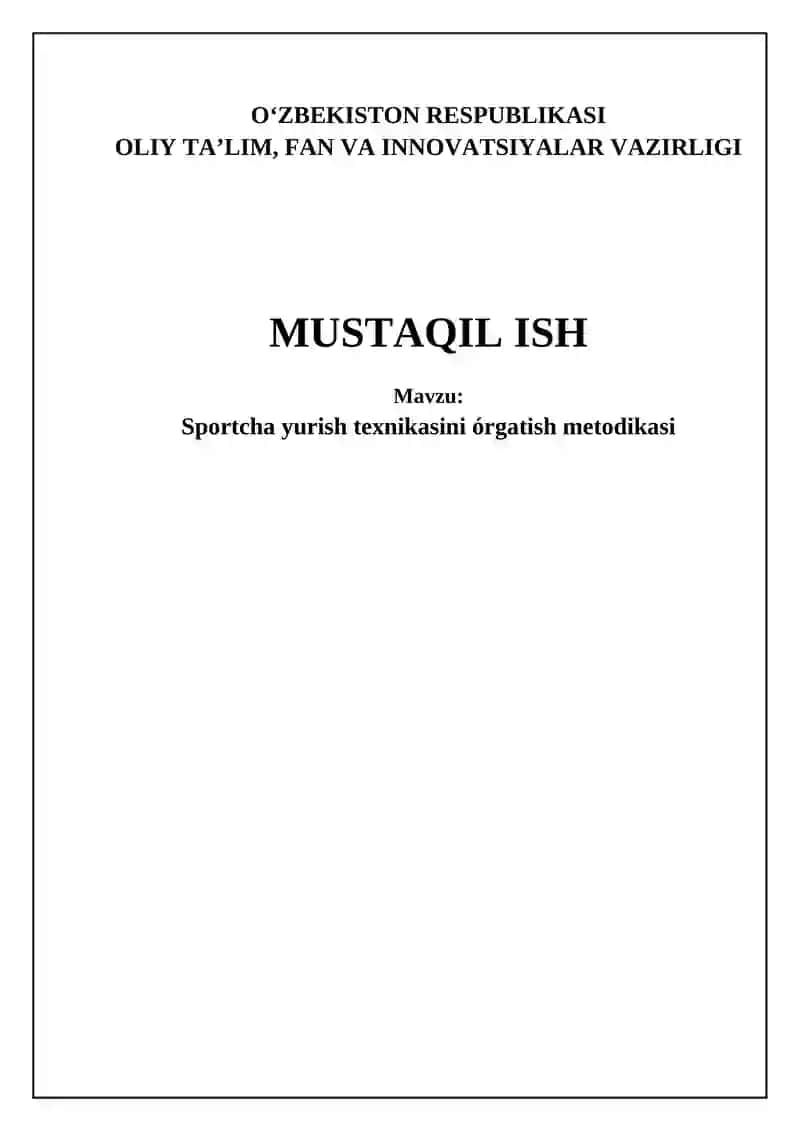 Sportcha yurish texnikasini órgatish metodikasi